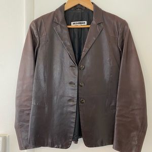 Jill Sander Brown Leather Jacket